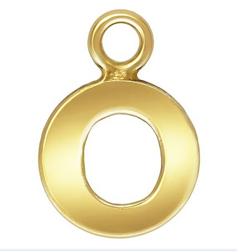 Initial O Block Style Letter Charm 8mm - Gold Filled