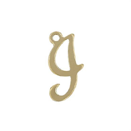 Initial I Script Style Letter Charm 12mm - Gold Filled