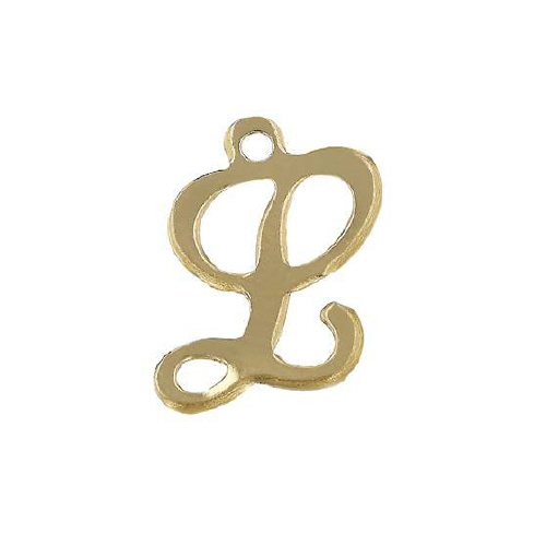 Initial L Script Style Letter Charm 12mm - Gold Filled