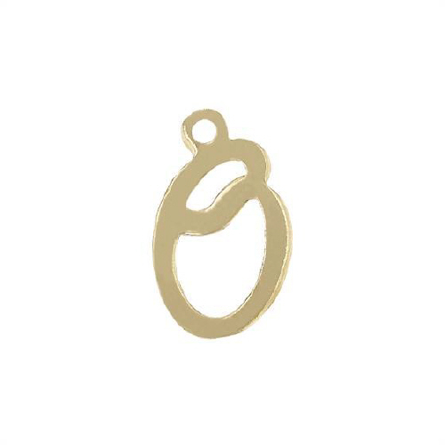 Initial O Script Style Letter Charm 12mm - Gold Filled