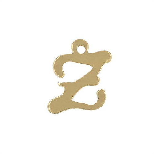 Initial Z Script Style Letter Charm 12mm - Gold Filled