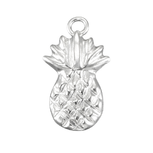 Pineapple Charm 12.4 x 6.9mm - Sterling Silver