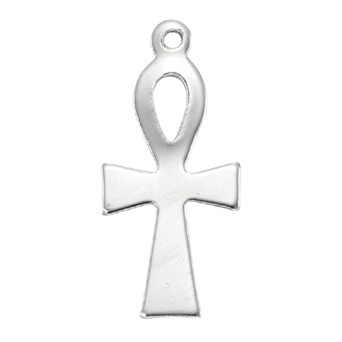 Cross 17.5x8mm Charm - Sterling Silver