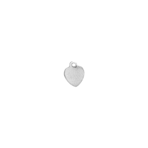 Charm Flat Heart Sterling Silver 8 x 7mm