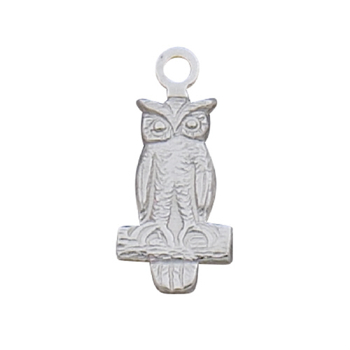 Charm - Small Owl - Sterling Silver
