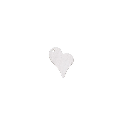 Charm Side Heart Sterling Silver 15 x 13mm