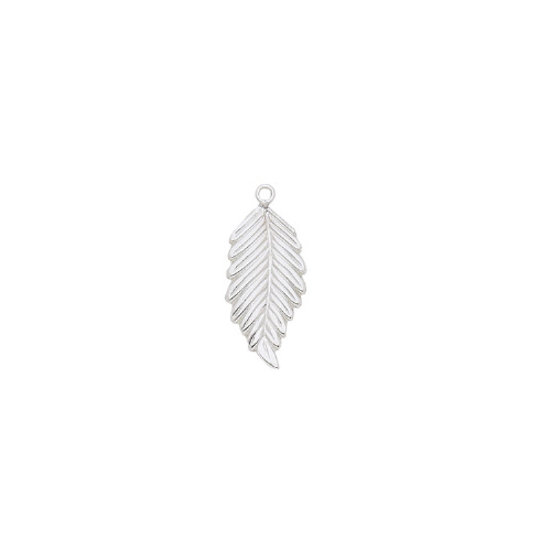 Charm Large Leaf R&L Sterling Silver 21 x 9mm