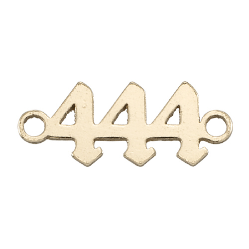 Angel Number 444 Connectors 3.9mm - Gold Filled