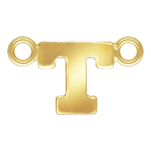 Initial T Block Style Letter Connectors 8mm - Gold Filled