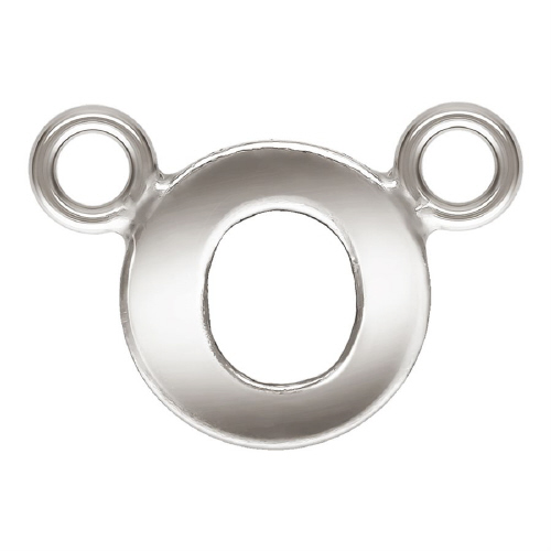 Initial O Block Style Letter Connectors 8mm (3 pcs) - Sterling Silver