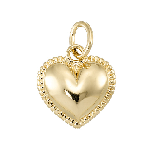 Heart - 11.7 x 12.4mm w/Cubic Zirconia (CZ) - Sterling Silver Gold Plated