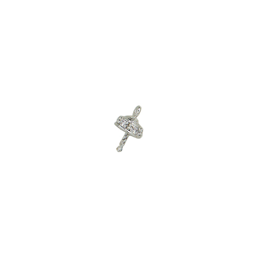 Hooplet w/Cubic Zirconia (CZ) - Sterling Silver Rhodium Plated