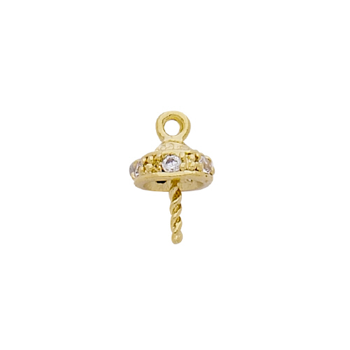 Hooplet w/Cubic Zirconia (CZ) - Sterling Silver Gold Plated