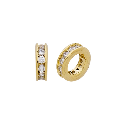 Rondell - Medium w/Cubic Zirconia (CZ) - Sterling Silver Gold Plated
