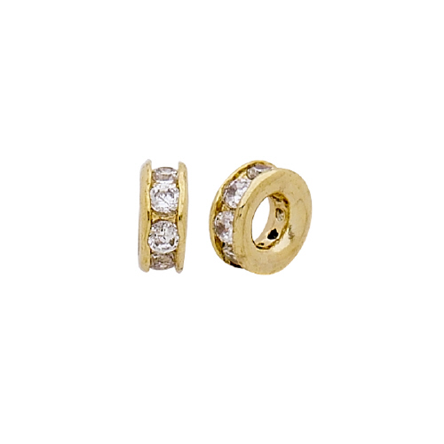 Rondell - Small w/Cubic Zirconia (CZ) - Sterling Silver Gold Plated