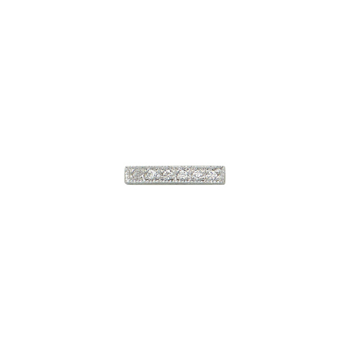 5 Hole Seperator Bar w/Cubic Zirconia (CZ) - Sterling Silver Rhodium Plated