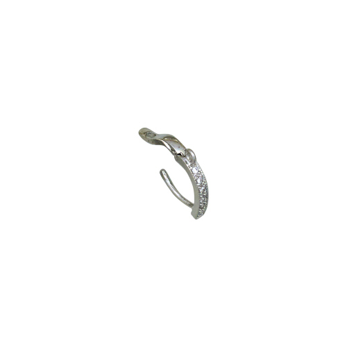 Euro w/Cubic Zirconia (CZ) - Sterling Silver Rhodium Plated