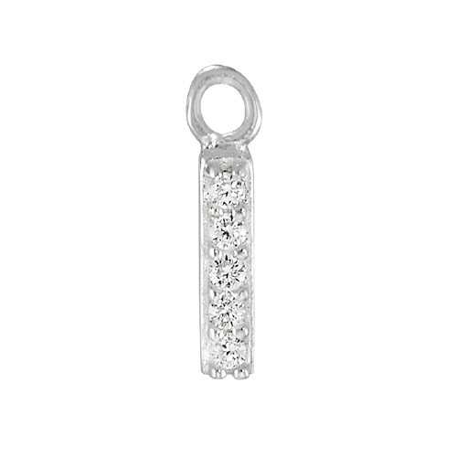 Bar 10.6mm Charms with Cubic Zirconia (CZ) - Sterling Silver