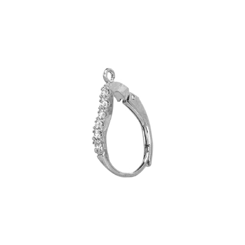 Leverback w/Cubic Zirconia (CZ) - Sterling Silver Rhodium Plated