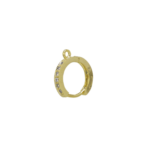 Hoops w/Cubic Zirconia (CZ) - Sterling Silver Gold Plated