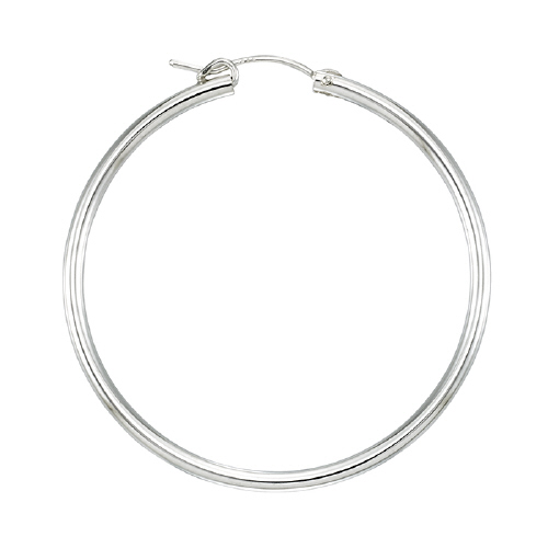 2 x 42mm Hoop Earrings -  Sterling Silver