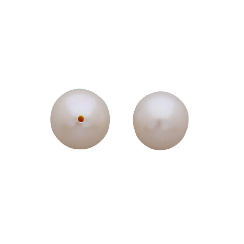 Freshwater Pearls - Round - 8.5mm - White - Half Drilled