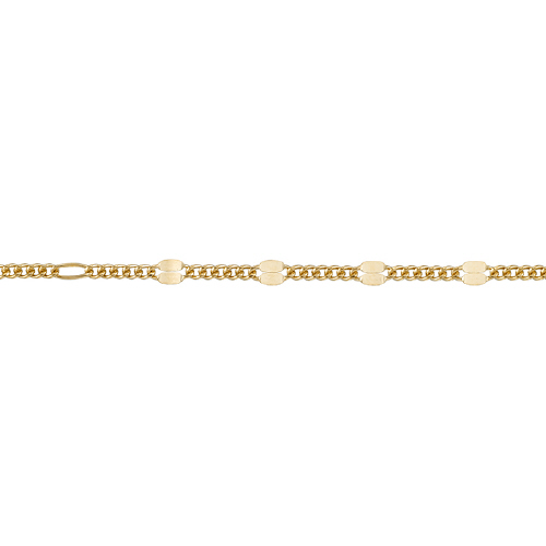 Dapped Chain 1.8mm Curb with 2.9 x 3.8mm Dapped - Gold Filled
