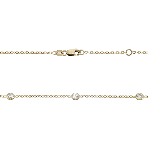 Cable Chain with 4mm Cubic Zirconia (CZ) 18