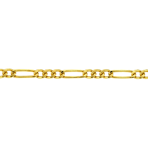 Figaro Flat Chain 3.32 x 9.9mm - Gold Filled