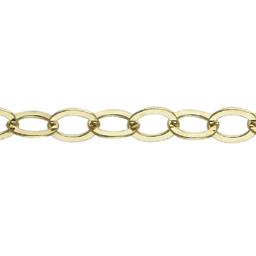 Flat Cable Chain 3.75 x 4.85mm - Gold Filled