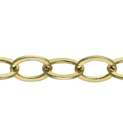 Flat Cable Chain 5.5 x 7.65mm - Gold Filled