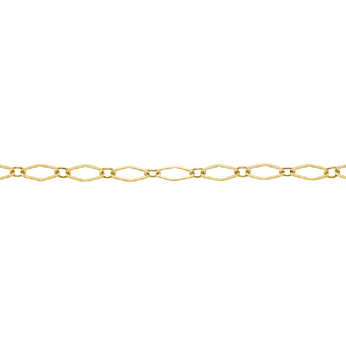 Fancy Chain 2.69 x 5.51mm - Diamond Flat with small link - Gold Filled