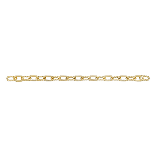 3.8 x 6.2mm Fancy Plain & Textured Alternate Chain - Gold Filled