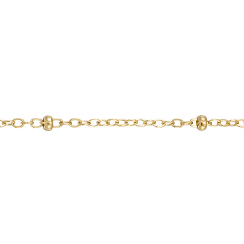 Satellite Chain 1.7 x 4.7mm with 3mm bead - Gold Filled