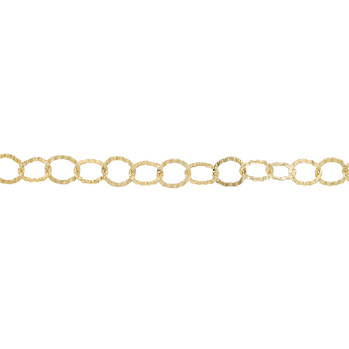 Hammered Round Chain 3.6mm - Gold Filled