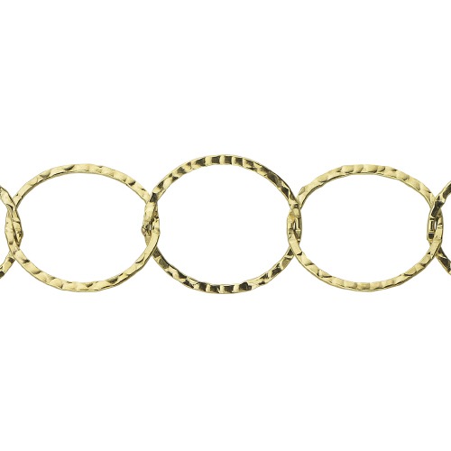 Hammered Chain 17mm - Gold Filled