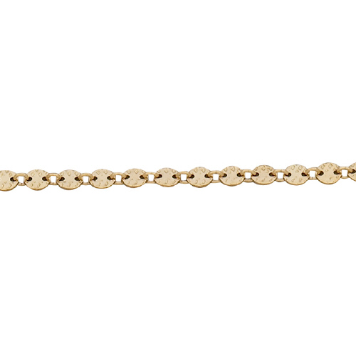 Hammered Disc Chain 4.2mm - Gold Filled
