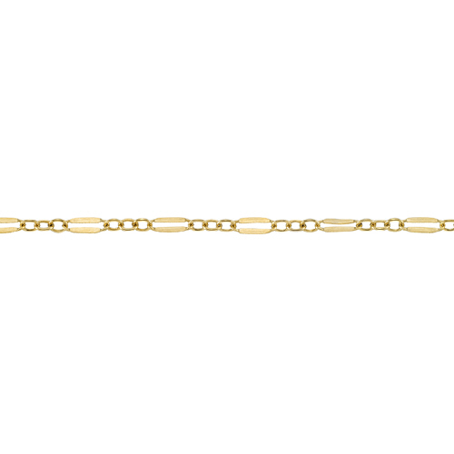 Long & Short Dapped Chain 2.06 x 4.09mm - Gold Filled