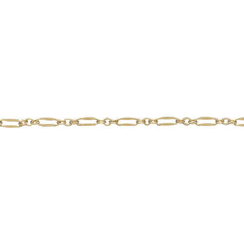 Long & Short Dapped Chain 2.43 x 7.02mm - Gold Filled