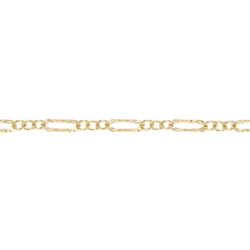 Long & Short Chain 2 x 5.5mm with Starburst pattern - Gold Filled