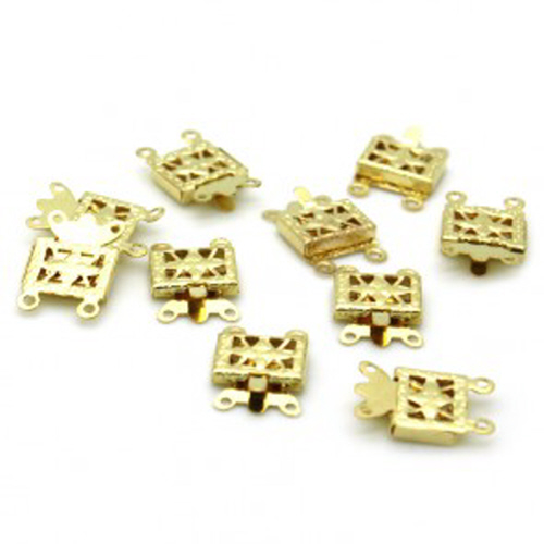 Multistrand Strand Box Clasp (2 Line) - Gold Plated  (72pcs/pkt)