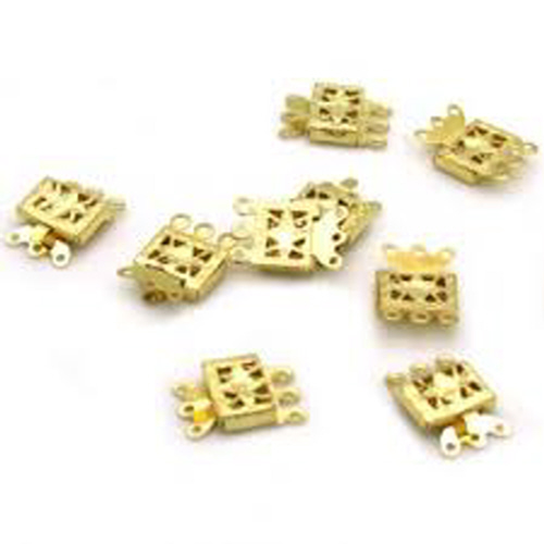 Multistrand Strand Box Clasp (3 Line) - Gold Plated  (72pcs/pkt)