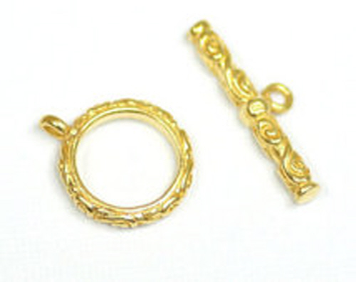 Small Fancy Toggle - 9mm - Gold Plated