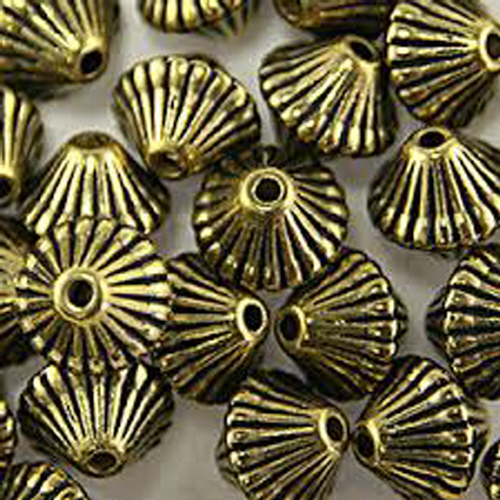 9mm Mushroom Beads (Oxi/Bright) - Gold Plated (125pcs/pkt)