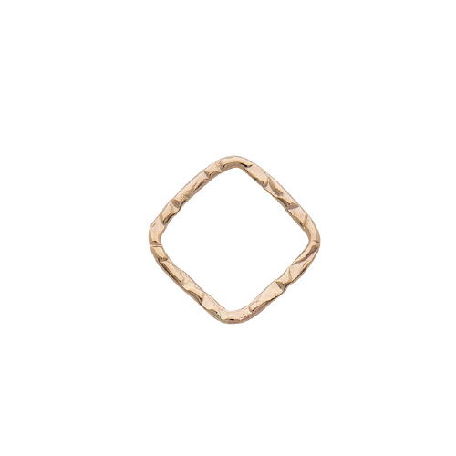 Square Hammered  Links 15mm - Gold Filled