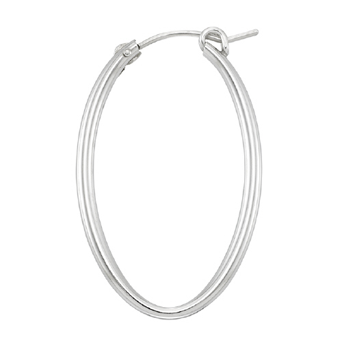 Oval Hoop Earrings 2 x 34mm - Sterling Silver