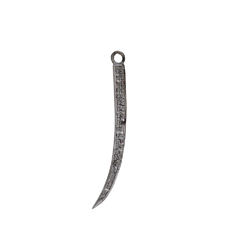 Pave Diamond Dagger Charm Sterling Silver Antique Finish 43 x 4.5mm