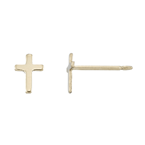 4.5 x 6.3mm Cross Post Earrings - Gold Filled