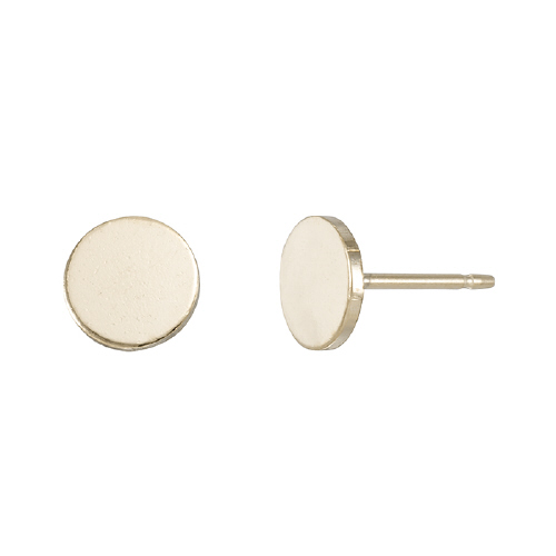 6mm Round Disc Post Earrings 20Gauge - Gold Filled
