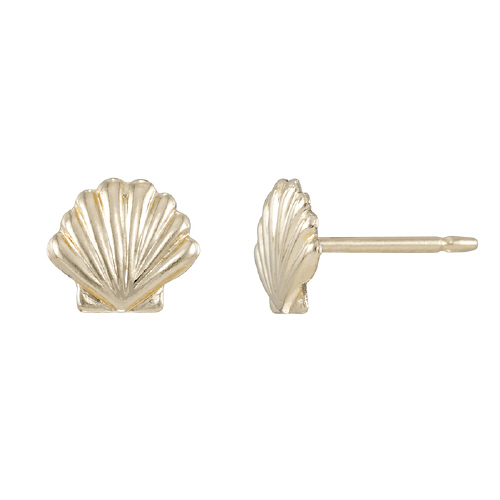 6.4 x 5.7mm Shell Post Earrings - Gold Filled